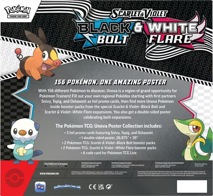 Pokemon TCG - Scarlet & Violet - Black Bolt & White Flare - Unova Poster Collection Box