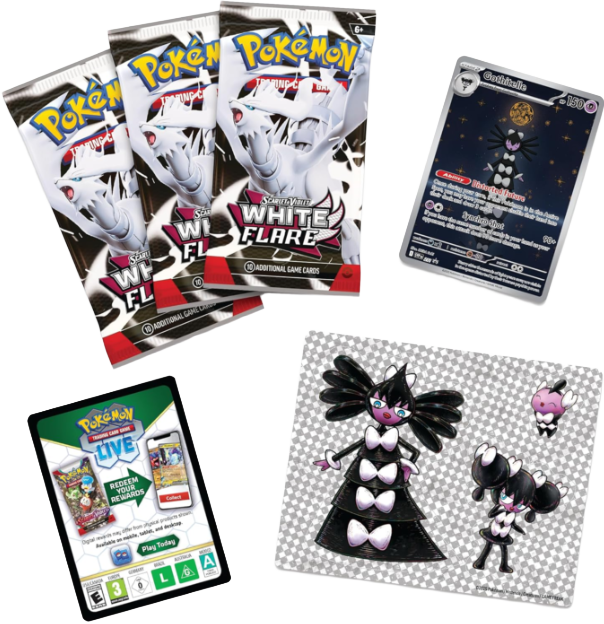 Pokemon TCG - Scarlet & Violet - White Flare - Tech Sticker Collection - Gothitelle Blister Pack