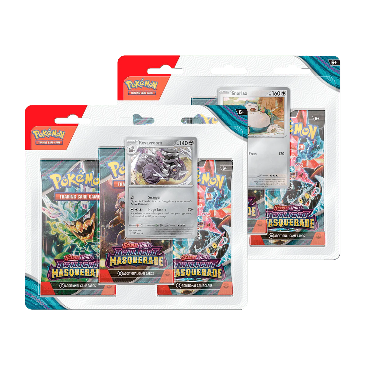 Pokemon TCG - Scarlet & Violet - Twilight Masquerade - Snorlax & Revavroom 3 Pack Blister Pack