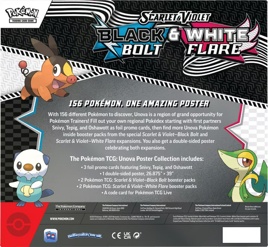 Pokemon TCG - Scarlet & Violet - Black Bolt & White Flare - Unova Poster Collection Box