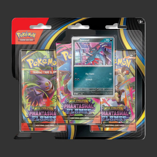 Pokemon TCG - Mega Evolution -  Phantasmal Flame - 3 Blister Pack - Sneasel