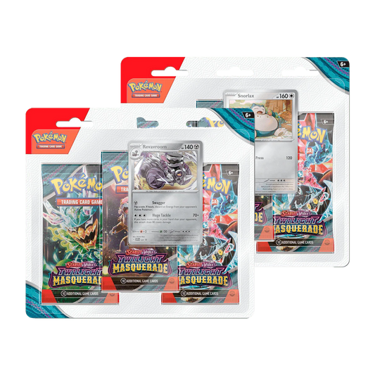 Pokemon TCG - Scarlet & Violet - Twilight Masquerade - Snorlax & Revavroom 3 Pack Blister Pack
