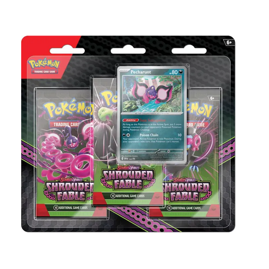 Pokemon TCG - Scarlet & Violet - Shrouded Fable - Pecharunt 3 Pack Blister Pack